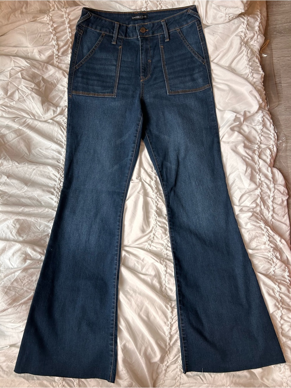 **Sincerely Jules Wide-Leg Jeans | Size 7/28 | Dark Wash**